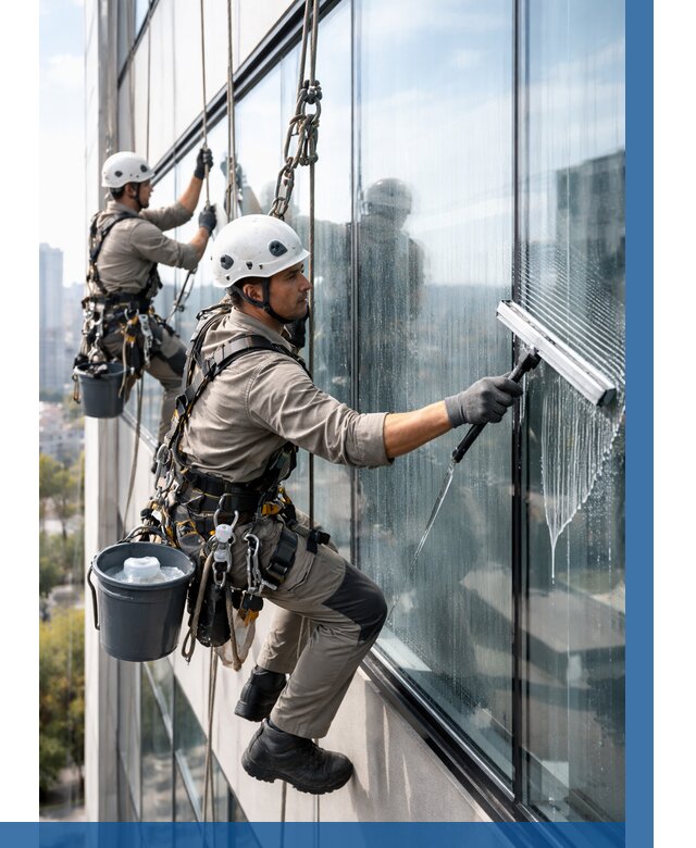 Мойка окон альпинистами в Ноябрьске от 4559 р. | ВЫСОТНИК-Нбс