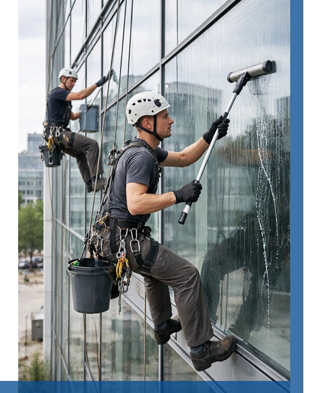 Мойка витражей альпинистами в Ноябрьске от 709 р. под ключ|ВЫСОТНИК-Нбс