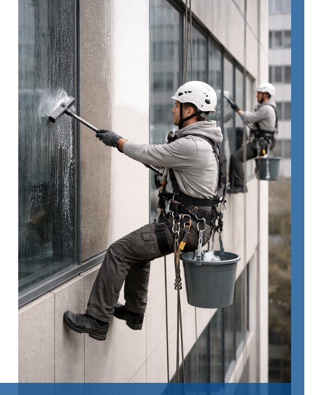 Мойка фасадов зданий в Ноябрьске под ключ от 355 р. | ВЫСОТНИК-Нбс