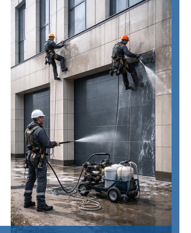 Послестроительная мойка фасада в Ноябрьске от 304 р. | ВЫСОТНИК-Нбс