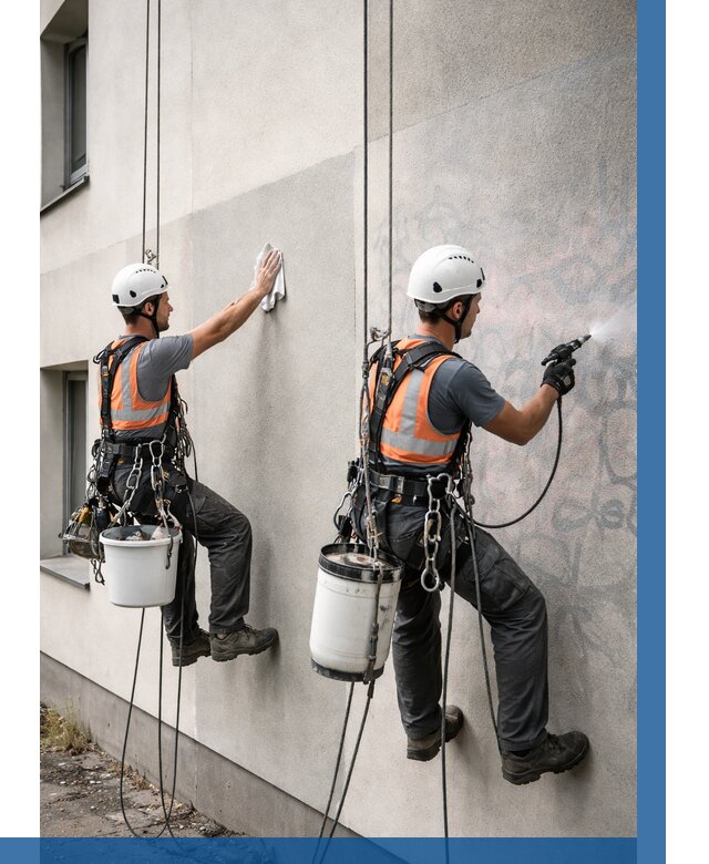 Антиграффити покрытие фасада в Ноябрьске от 608 р. | ВЫСОТНИК-Нбс