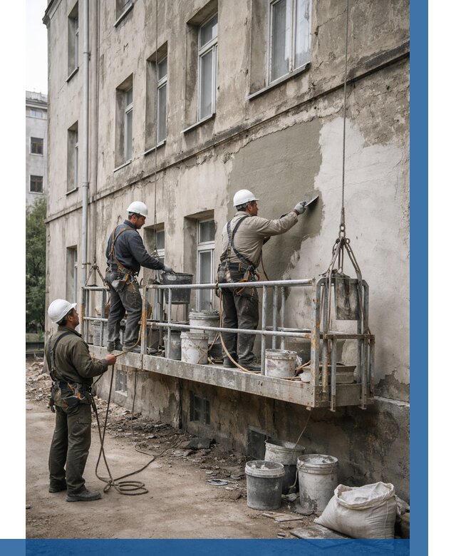 Капитальный ремонт фасада в Ноябрьске от 4255 р. | ВЫСОТНИК-Нбс