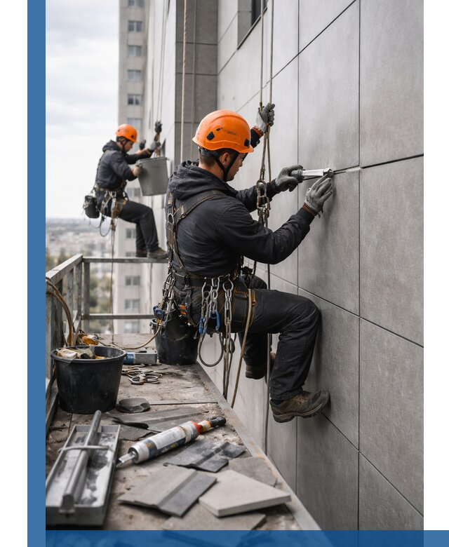 Профессиональный ремонт фасада из керамогранита в Ноябрьске