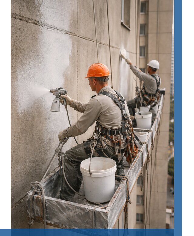 Грунтовка фасада на высоте в Ноябрьске от 122 р. | ВЫСОТНИК-Нбс