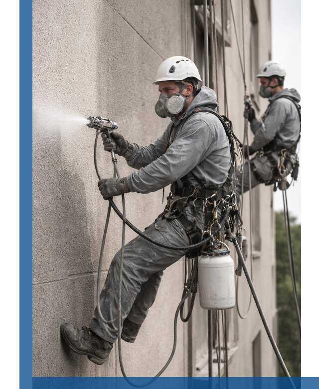 Безвоздушная покраска фасадов зданий в Ноябрьске профессионально