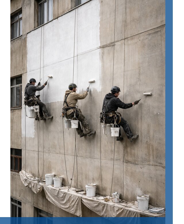 Покраска бетонного фасада в Ноябрьске от 355 р за м2 | ВЫСОТНИК-Нбс