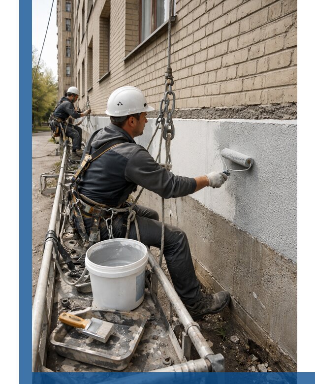 Окраска цоколя здания в Ноябрьске профессионально и надежно
