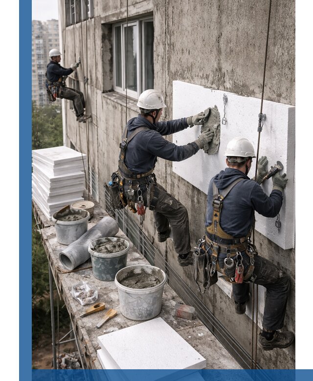 Утепление фасада пенополистиролом в Ноябрьске под ключ