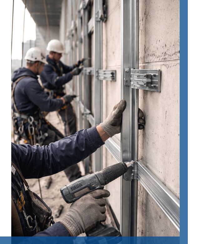 Монтаж подсистемы вентфасада в Ноябрьске от 861 р. | ВЫСОТНИК-Нбс