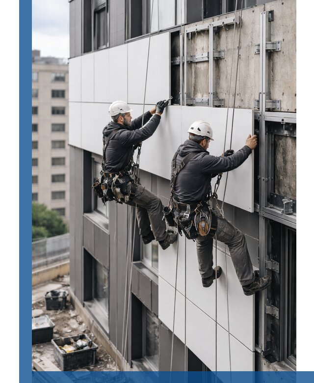 Монтаж композитных панелей фасада в Ноябрьске под ключ