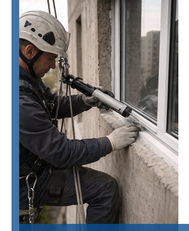 Герметизация оконных швов снаружи в Ноябрьске профессионально