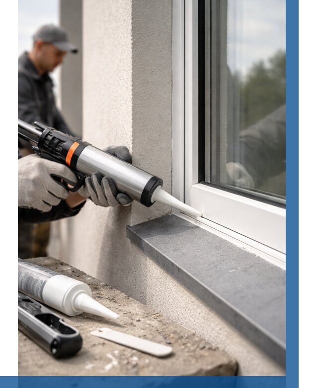 Герметизация монтажных швов окон в Ноябрьске от 658 р. | ВЫСОТНИК-Нбс