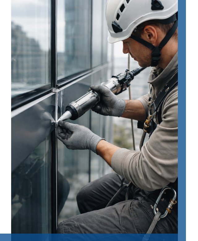 Герметизация стыков витража в Ноябрьске от 1216 р. | ВЫСОТНИК-Нбс