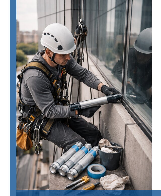 Герметизация стыков витража в Ноябрьске для герметичных фасадов