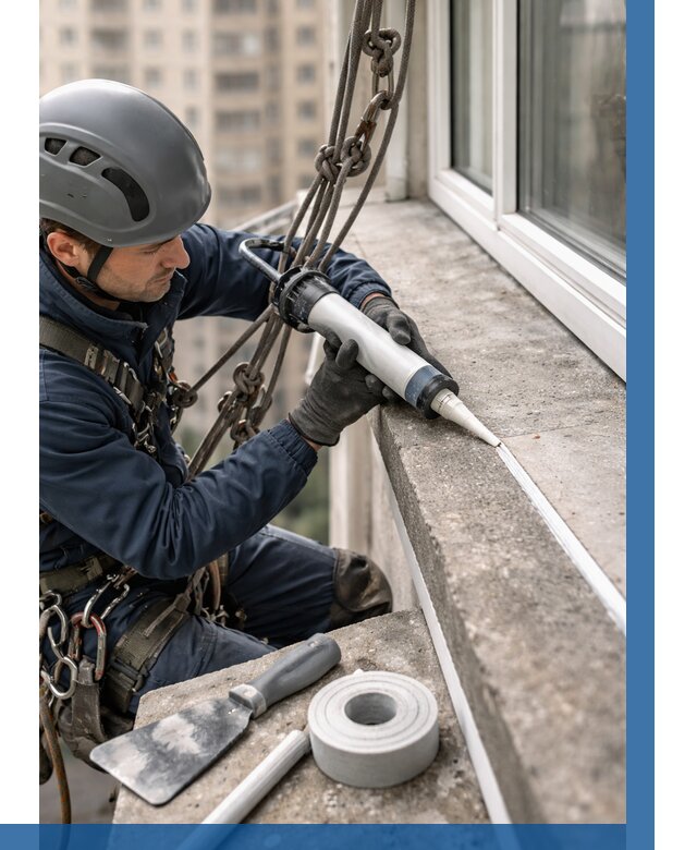 Герметизация балконного козырька в Ноябрьске от 4559 р. | ВЫСОТНИК-Нбс