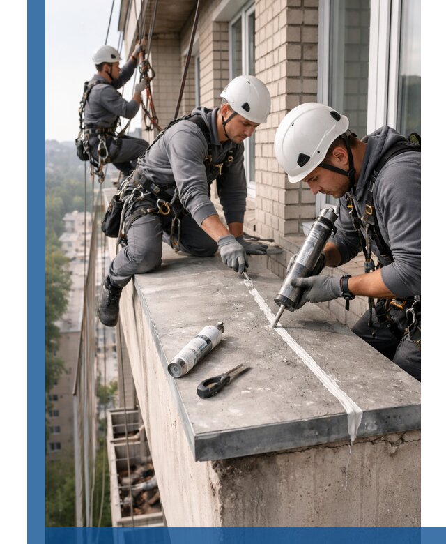 Герметизация балконного козырька в Ноябрьске профессионально