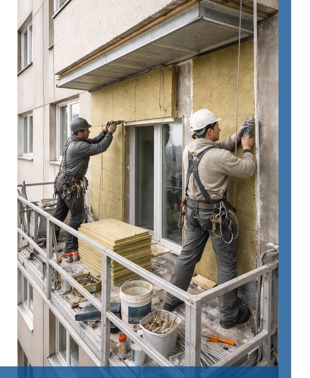 Утепление балкона снаружи в Ноябрьске от 1621 р. под ключ ВЫСОТНИК-Нбс