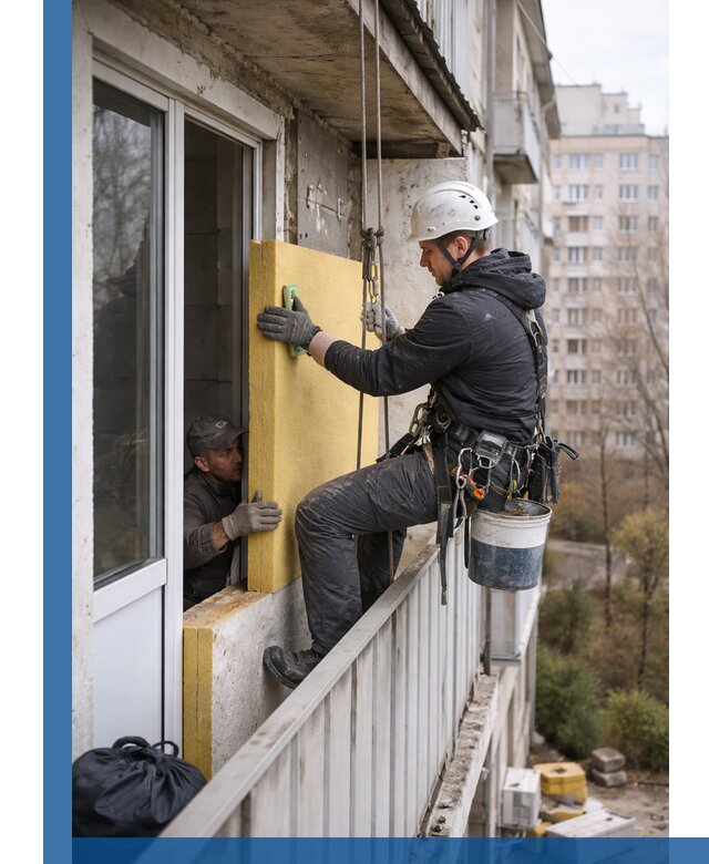 Профессиональное утепление балкона снаружи в Ноябрьске под ключ