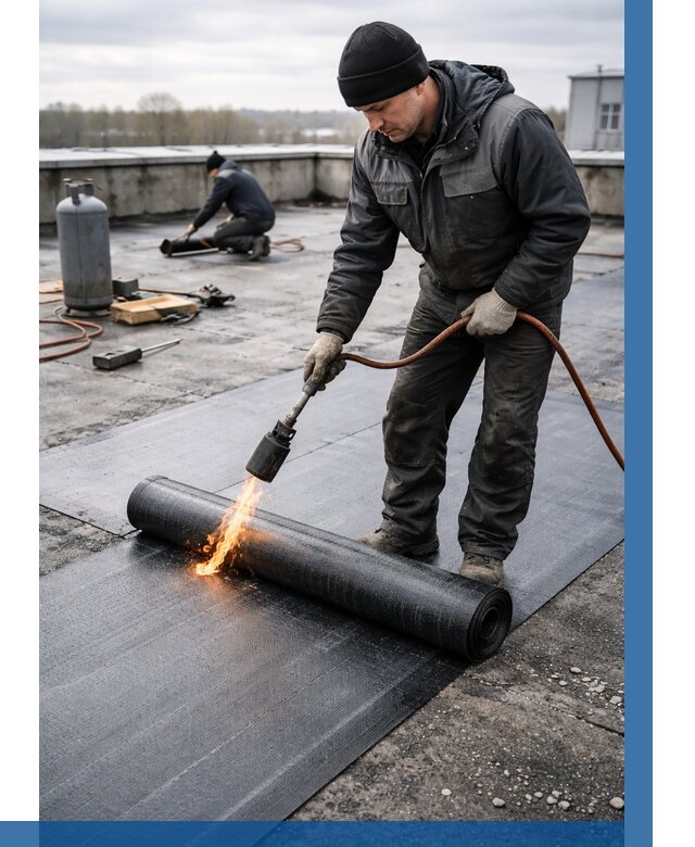 Ремонт наплавляемой кровли в Ноябрьске от 709 р. | ВЫСОТНИК-Нбс