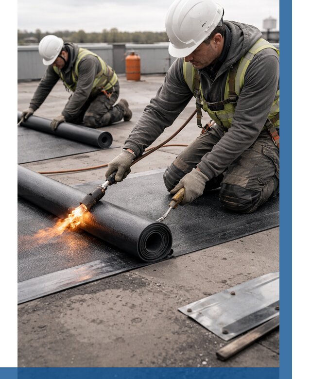 Монтаж наплавляемой кровли в Ноябрьске от 861 р. — ВЫСОТНИК-Нбс