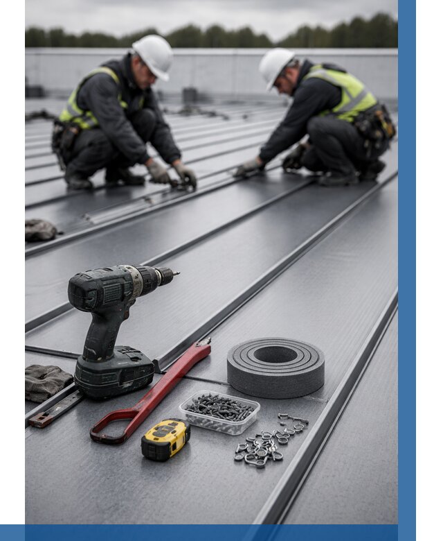 Монтаж фальцевой кровли в Ноябрьске от 1823 р. | ВЫСОТНИК-Нбс