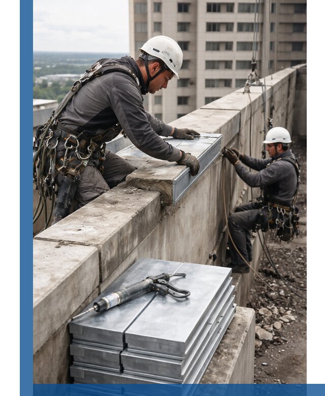 Замена парапетных крышек и установка новых в Ноябрьске