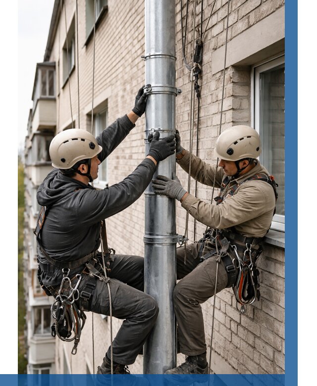 Замена водосточных труб в Ноябрьске от 6585 р. | ВЫСОТНИК-Нбс