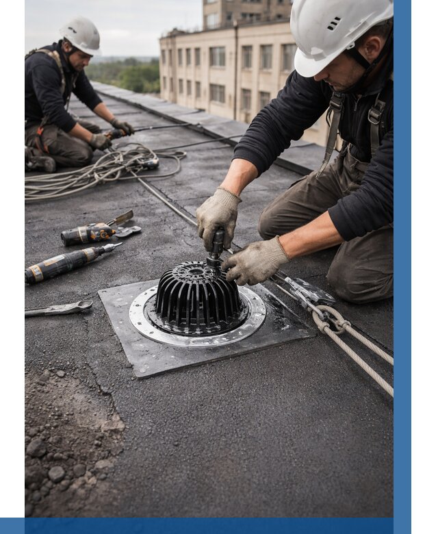 Установка водосточных воронок в Ноябрьске цена от 3546 р. | ВЫСОТНИК-Нбс