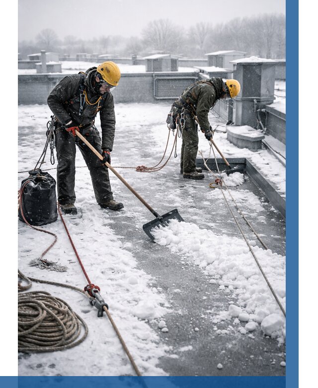 Очистка крыши от снега в Ноябрьске от 7598 р. | ВЫСОТНИК-Нбс