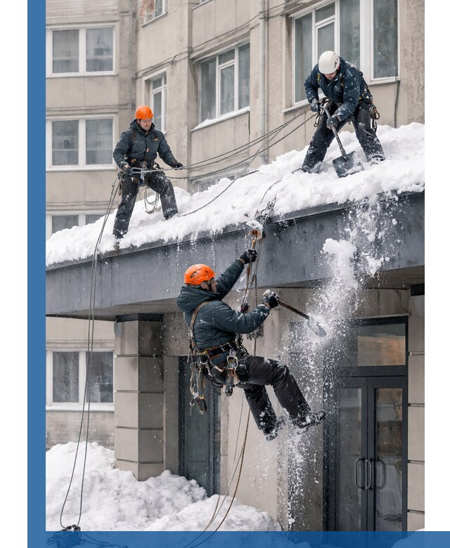 Безопасная очистка навесов от снега в Ноябрьске круглогодично