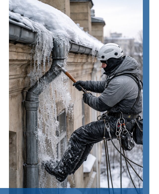 Очистка водостоков от льда в Ноябрьске от 3546 р. | ВЫСОТНИК-Нбс