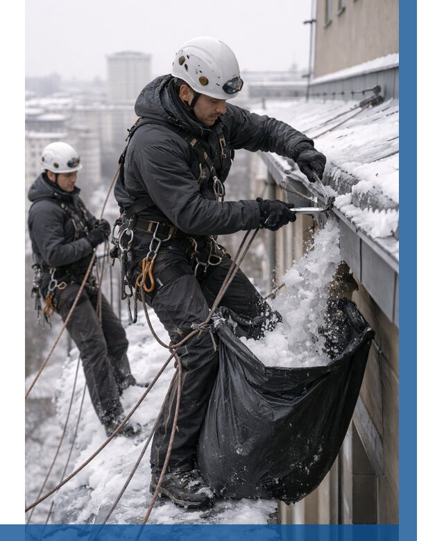 Аварийная очистка крыши в Ноябрьске под ключ от 304 р. | ВЫСОТНИК-Нбс