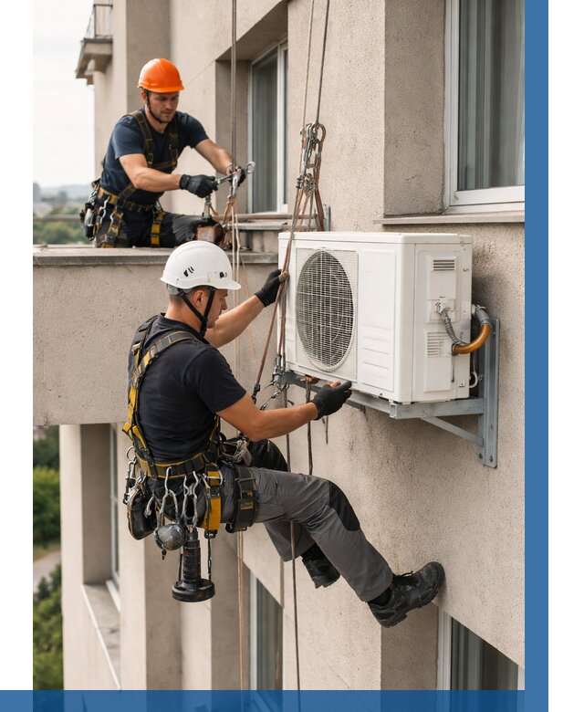 Монтаж внешнего блока кондиционера в Ноябрьске от 6585 р. | ВЫСОТНИК-Нбс