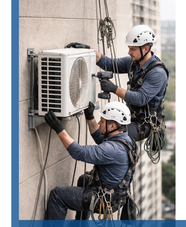 Монтаж внешнего блока кондиционера в Ноябрьске установка и крепление