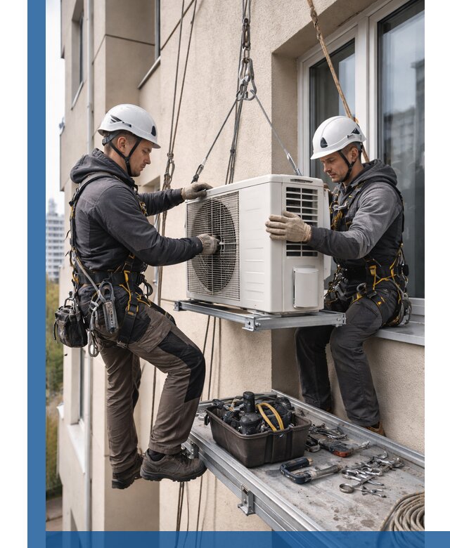 Перенос внешнего блока кондиционера в Ноябрьске с монтажом и крепежом