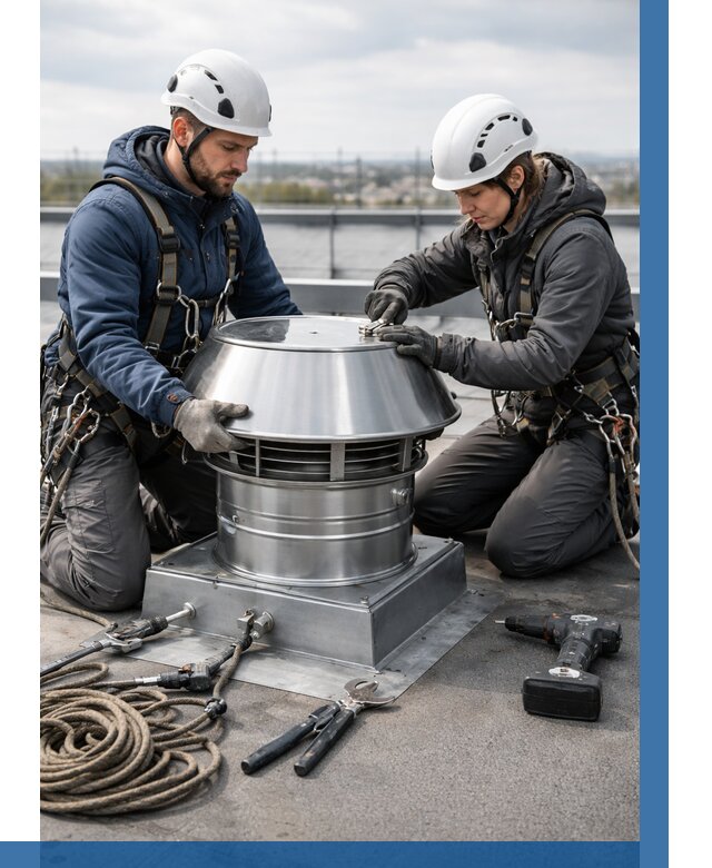 Установка дефлекторов на кровле в Ноябрьске от 4559 р. | ВЫСОТНИК-Нбс