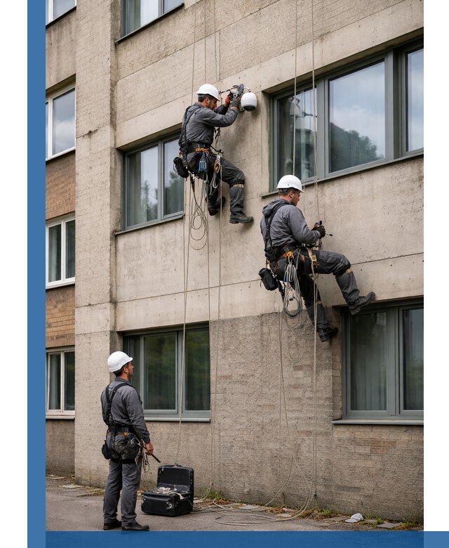 Монтаж фасадных камер видеонаблюдения в Ноябрьске под ключ