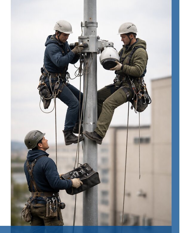 Установка видеокамер на мачте в Ноябрьске от 8611 р. | ВЫСОТНИК-Нбс