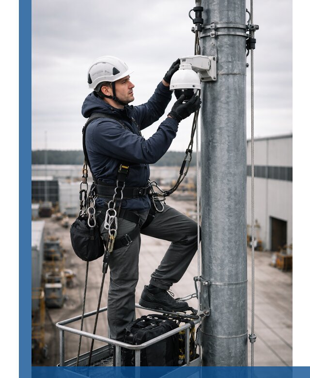 Профессиональная установка видеокамер на мачте в Ноябрьске