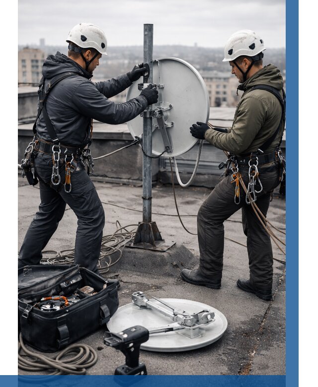 Демонтаж антенн на крыше в Ноябрьске от 4559 р. | ВЫСОТНИК-Нбс