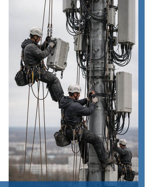 Монтаж оборудования связи на мачте в Ноябрьске от 7598 р. | ВЫСОТНИК-Нбс