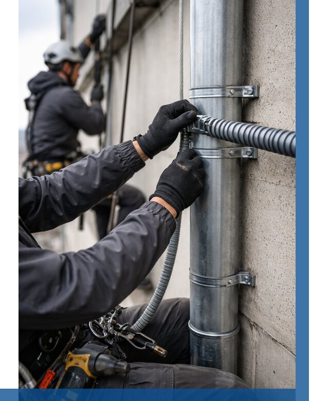 Монтаж гофры для кабеля в Ноябрьске от 304 р. | ВЫСОТНИК-Нбс