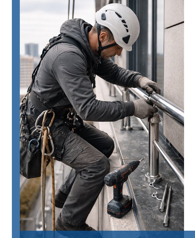 Монтаж ограждений на высоте в Ноябрьске для зданий и конструкций