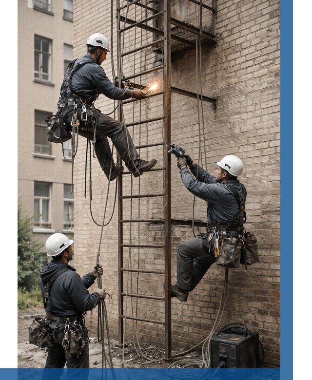 Ремонт пожарной лестницы в Ноябрьске от 7598 р. | ВЫСОТНИК-Нбс