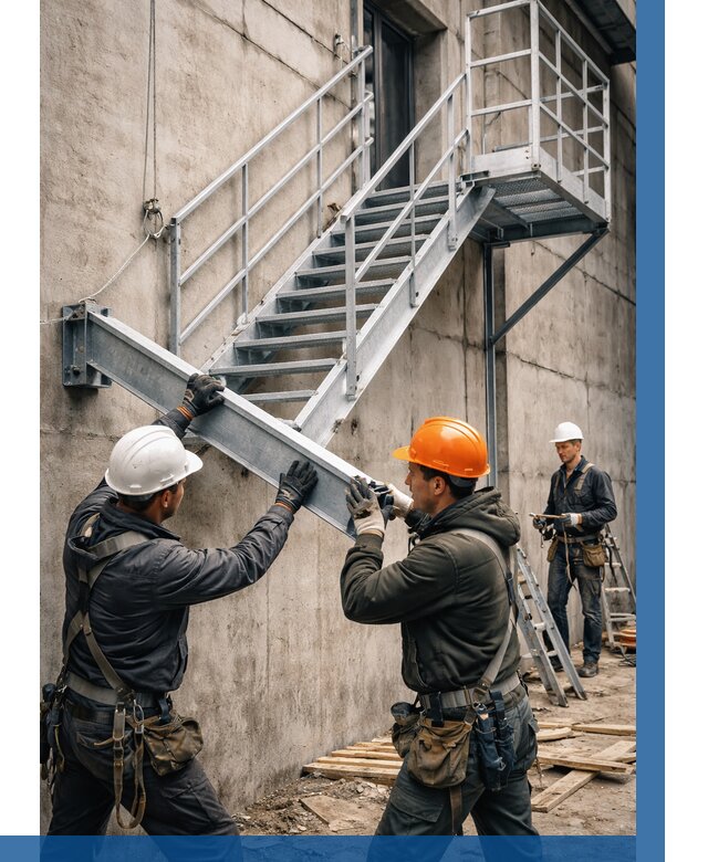 Монтаж металлических лестниц в Ноябрьске от 15195 р. | ВЫСОТНИК-Нбс