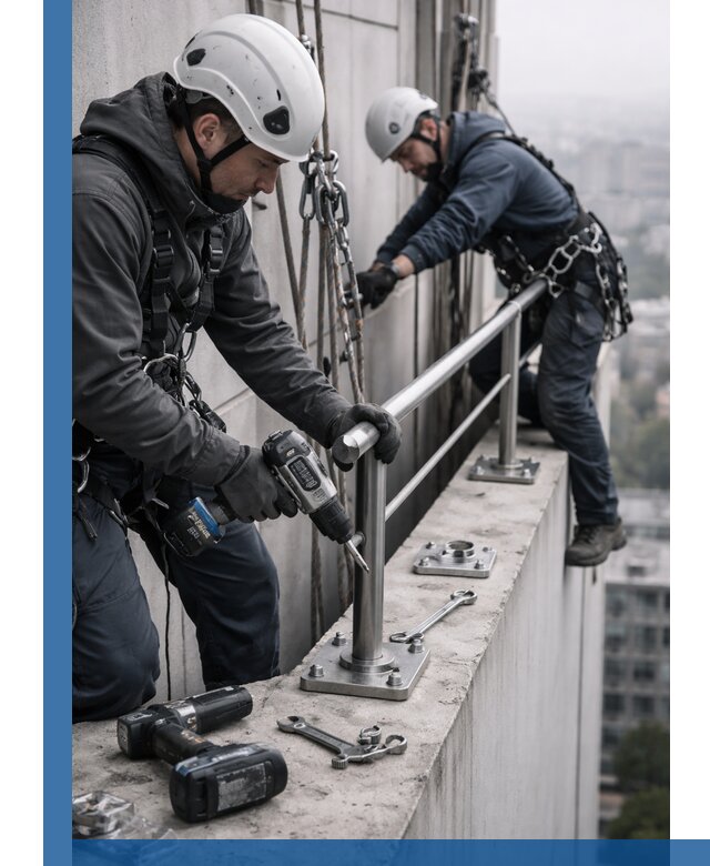 Монтаж перил на высоте в Ноябрьске для жилых и промобъектов