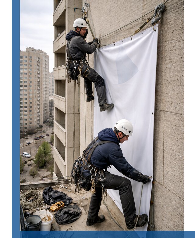 Профессиональный монтаж баннеров на фасаде в Ноябрьске