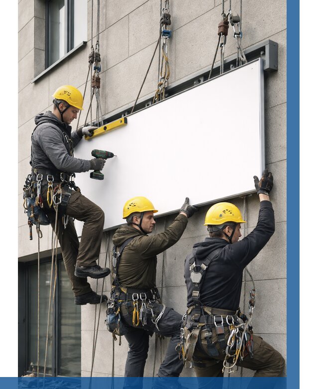 Монтаж рекламной вывески в Ноябрьске от 8104 р. | ВЫСОТНИК-Нбс