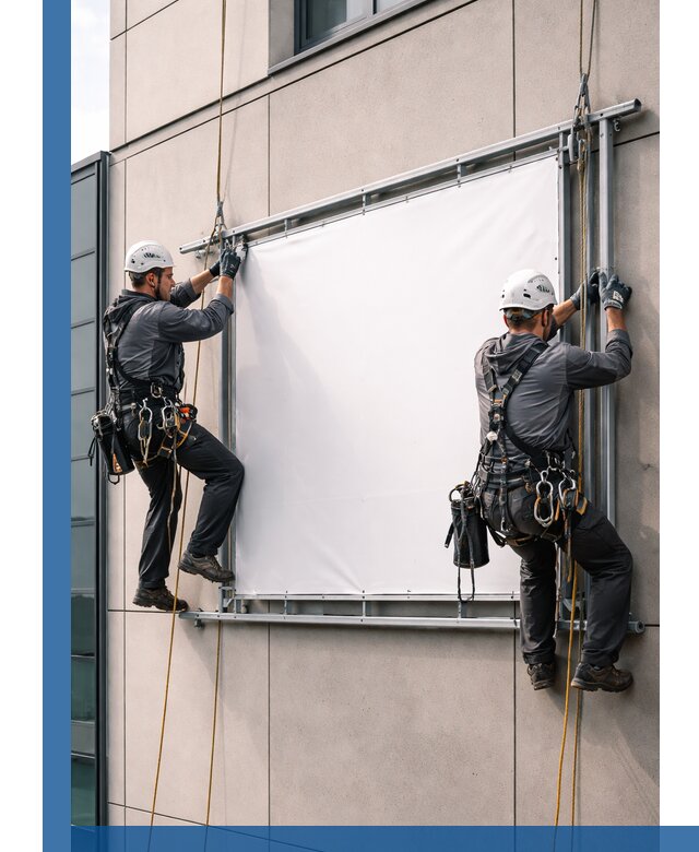 Монтаж наружной рекламной вывески в Ноябрьске под ключ