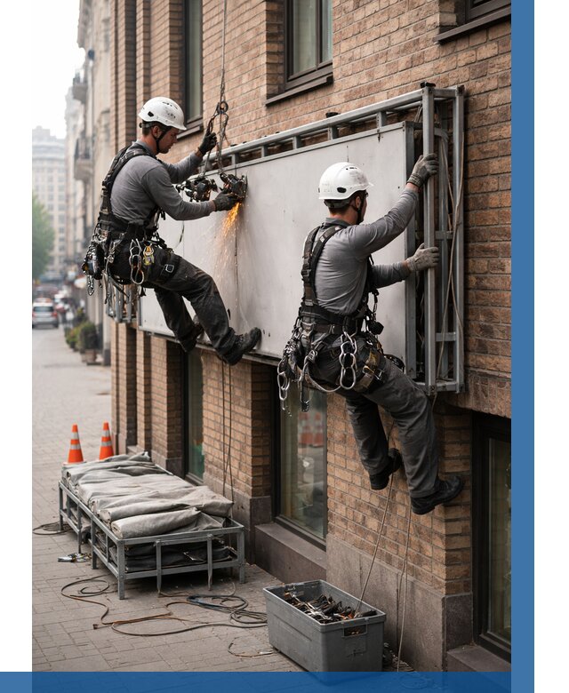 Демонтаж рекламной вывески в Ноябрьске от 6585 р. | ВЫСОТНИК-Нбс